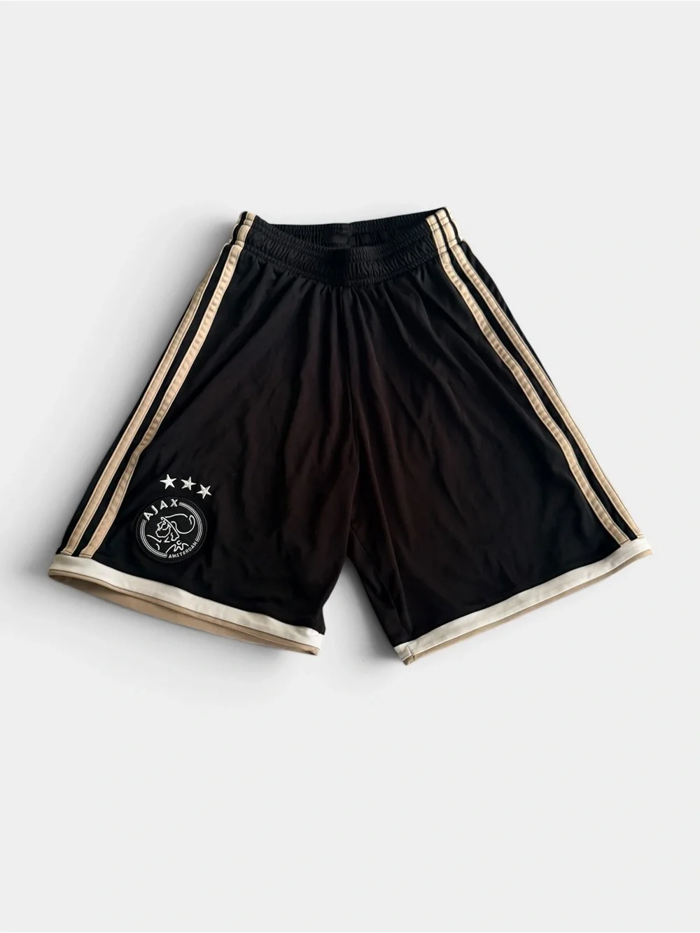 Adidas Ajax Amsterdam Soccer Shorts Black Beige Size Small Football Training